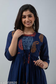 Women's Printed Rayon kurta and shrug|| Ethnic Set|| Ethnic Dress