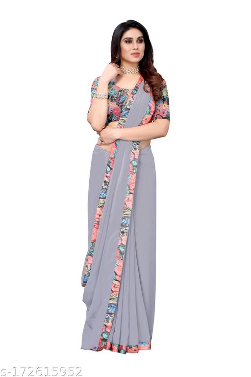 GEORGETTE SAREE WITH BEAUTIFUL LESS BORDER.