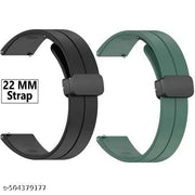 22MM SiliconeStrap with Folding Magnetic Lock Compatible with Watch 3 45mm/ Watch 46mm/Gear S3 Classic/Frontier Compatible All 22MM Watches(Only Strap2)