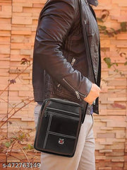 Cool Indians PU leather sling bag, Cross Body Bag Men’s | Stylish Shoulder Bag Men | Versatile Hand Bag for Men | Ideal for Travel & Office | Sling Bag Mini Passport Shoulder Strap Bag