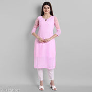 Women's Embroidered Georgette Straight Kurti