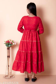 Elegant Rayon Printed EmbroideryWomen's Kurta - Perfect Blend of Style and Comfort(Red)
