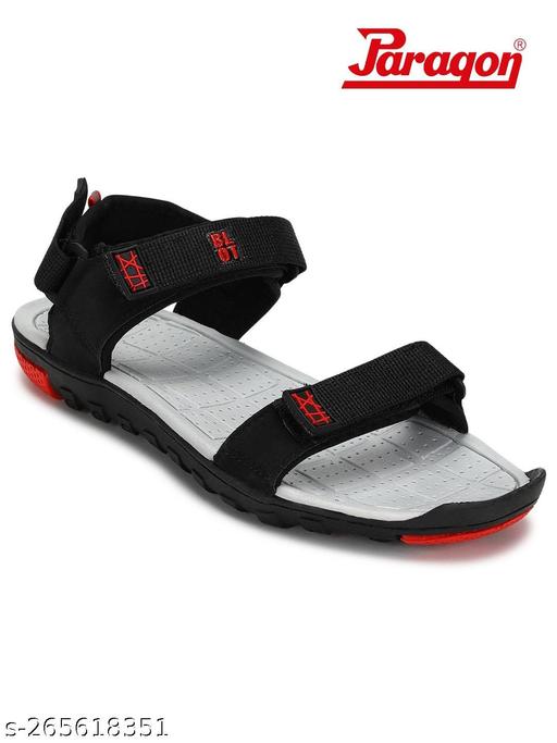 Paragon Blot Black & Red Sandals for Men