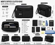 Men's Genuine Leather Cash /Money Carrying bag Multipurpose travel Pouch Big Wrist Clutch Business Handbag Sling Shop Document Carry Bag