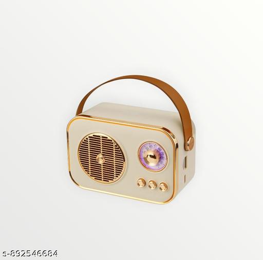 Vintage Retro Aesthetic Bluetooth Speaker - Premium Creamy Gold Design for Home Decor