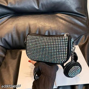 Fantastiqo Sparkling Rhinestone Crossbody Bag with Detachable Coin Purse - Trendy & Versatile!