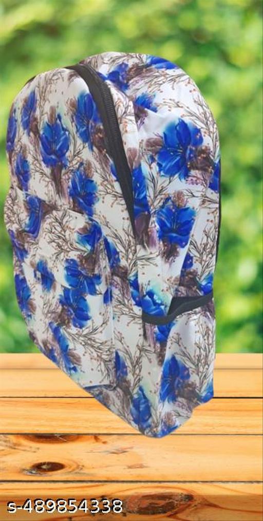 MELVIS (BLUE FLOWER) Backpack School Bag For Travel With Bottle Compartment | Trendy Water Resistant High Storage Bag For Men & Women | Boys & Girls Laptop Printed Backpack For College Gift