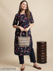 Polyster/Crepe fabric-Kurti For Women