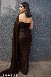 New Stylish Bollywood Georgette Sequince Saree For Women