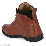 Shoe Island ® Robust-X ™ Leather Tan Brown Trendy Tough Military Lace Ups High Ankle Length Mens Casual Boots For Men (BAB980-TAN)