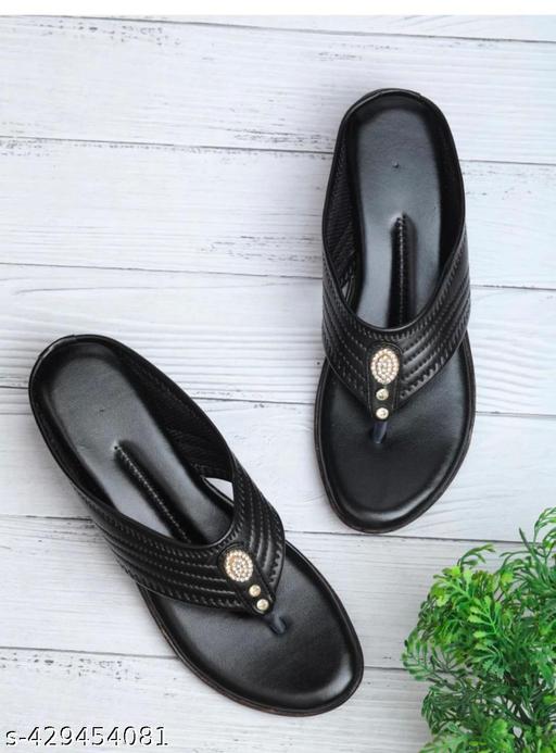 H Ladies Woman Sandals Syntethic Leather Lycra Leather Flat Sandals Aadab Fashionable Women Flip flop & Slippers