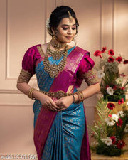 Floral Print Kanjivaram Art Silk Saree