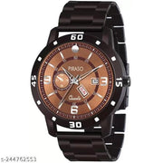 ANALOG DAY AND DATE WORKING BROWN DIAL BROWN CHAIN WATCH FOR MEN