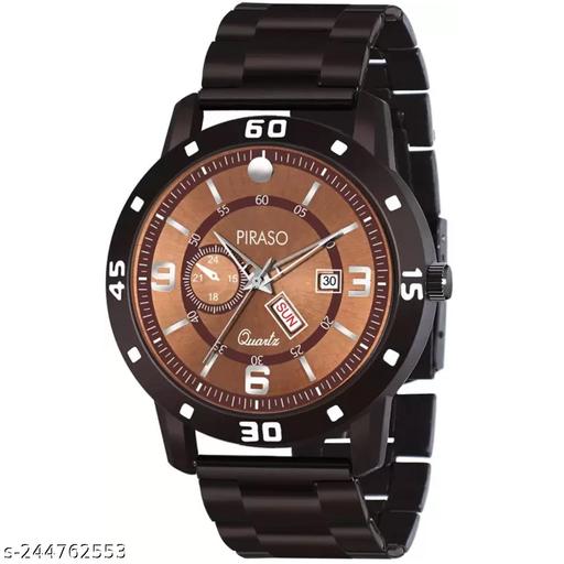 ANALOG DAY AND DATE WORKING BROWN DIAL BROWN CHAIN WATCH FOR MEN