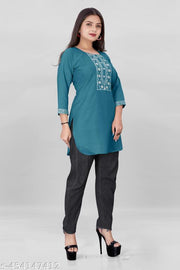 stylelist short kurti with embroidered work