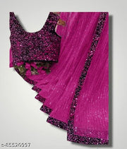 Women's Glamorous Sparkle Net Saree for Festive & Party Wear