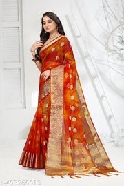 NEW FANCY ORGANZA SAREE  MULTY COLOUR SAREE