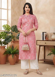 Rayon Bandhani Premium Kurti for Women