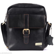 LANDMINE Crossbody Genuine Leather Sling Bag For Men Black | Messenger bag | Shoulder Bag - Travel Bag Adjustable Strap