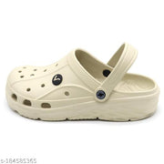 Svaar Men's Beige Lightweight Classic Clog Shoes || Sandals with Adjustable Back Strap for Men