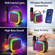DPM Wireless Speaker with Microphone, Deep Bass Audio, RGB Lights, AUX Support