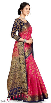 BANARASI SILK SAREE WITH UNSTICHED LATKAN