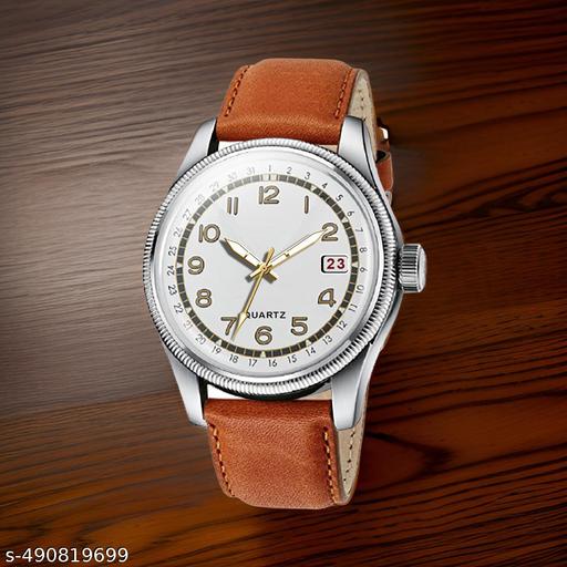 Dual Time Date Display Radium Dial Magnetic Belt Analog Watch,ONIR Premium Quality Quartz Analog Watch for Men, Glass Date Display Dial,