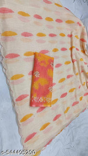 Soft Linan Cotton Monsoon collection digital print Traditional look saree