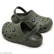 Svaar Men's Olive Green Lightweight Classic Clog Shoes || Sandals with Adjustable Back Strap for Men