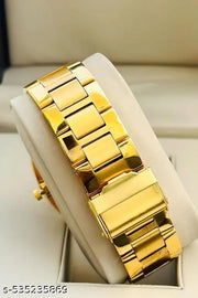 Analog Day Date Functioning Stainless Steel Chain Gold Analog Watch - For Men
