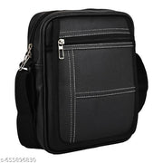 Stylish PU Leather Sling Cross Body Travel Office Business Messenger One Side Shoulder Bag for Men Women