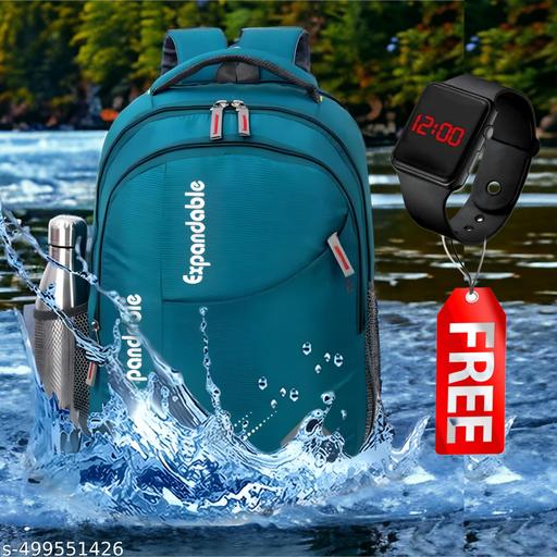 Stylish 35L Waterproof Laptop Backpack for Men & Women - Office, School, college, with free LED watch