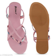 Women Stylish Fashion Pink Flats Sandal