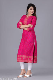 PINK PRINTED KURTA