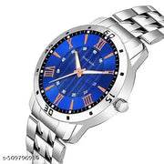 Letest Trendy Luxe Blue  Dial Analog Roman Numeral Watch with Sleek Metallic Strap watch for Men's & Kids