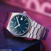 Premium Quality Pattern Black Dail Stainless Steel Strap Royal Look Analog Watch For Men&Boys