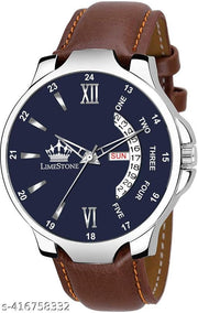 Day and Date Functioning Leather Strap Quartz Analog Watch for Boys/Men  - Best Gift Item for Boys/Men