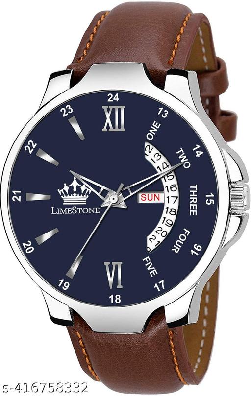 Day and Date Functioning Leather Strap Quartz Analog Watch for Boys/Men  - Best Gift Item for Boys/Men