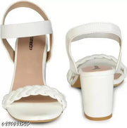 Women Block Heel Sandal | Women Heel Slipper | Sandal for Women | Casual Heel Sandal for Party | Women Footwear | White
