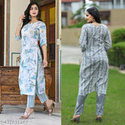 Cotton Printed Kurta Set For Women (Combo of 2 )