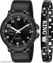 Black Watch King Bracelet for Men Analog Watch - For Men
