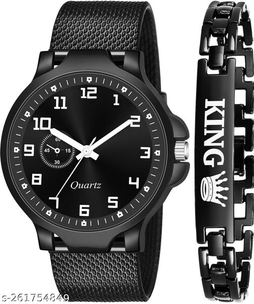 Black Watch King Bracelet for Men Analog Watch - For Men