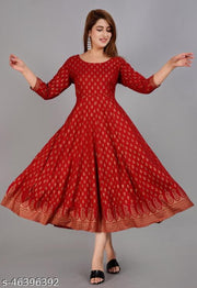 Stylish Rayon Gold Printed Kurti