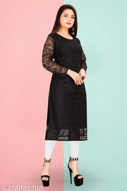 Luxurious Party Wear Net Fabric Kurtis For Woman Girl