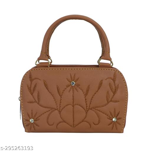 DECENT Women Multipurpose Mini Handbag Multi Layered Pockets | Gorgeous Attractive Women Handbags | MULTICOLOR WOMEN HAND BAG | Ethnic Embroidered Women Girls Clutch, Hand Purses, Wallet | Casual Brown Clutch