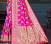 Women's Zari Border Banarasi Saree with Blouse Piece