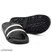 Men Flip Flop Slides Slippers Black)