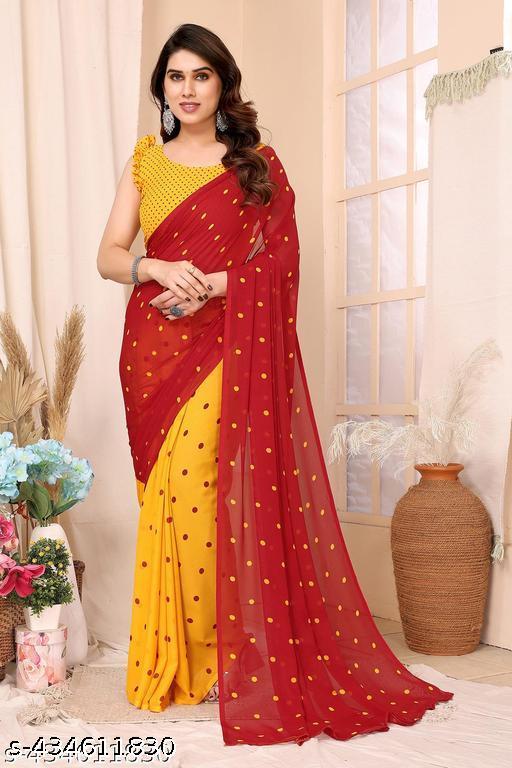 Radhya saree daily wear printed georgette saree with blouse piece