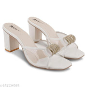 Women White block Heel