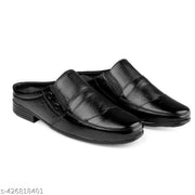 Leathersofty Mens  back open casual shoes  Half shoes Flat Mule Loafers